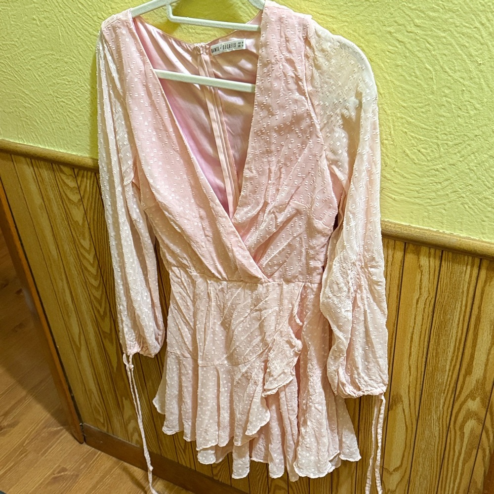 Chicwish Light Pink Wrap Blouse